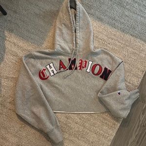 Cropped vintage champion hoodie Large